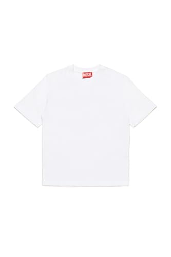 Diesel White Short Sleeve T-Shirt for Women, Boys and Children with Oval D Logo, White, XS
