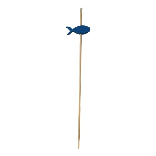 Bulk Cocktail Picks Blue Fish Appetizer Toothpicks, 100 Counts, 12cm/4 7inch, Elegant Design