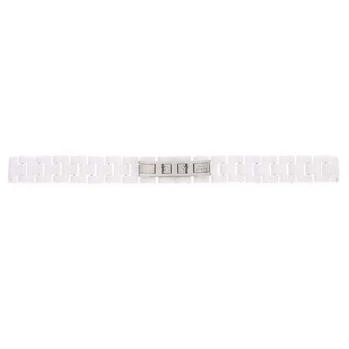 DIYEAH Bracelet Montre CéRamique Blanc 6.50 Pouces Sangle De Remplacement 20Mm Avec Fermoir Pliant Double Bouton Confortable Pour Montres ConnectéEs Unisexe