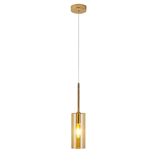 Suspension colonne cognac réglable pour l'ambiance feutrée d'une chambre à coucher