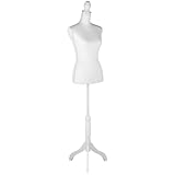 DRDINGRUI Female Mannequin Torso with Stand, Height Adjustable from 52'' to 67'' Dress Form with Tripod Base for Dress Jewelry Display