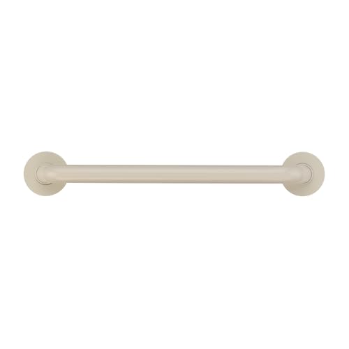PONTE GIULIO Contractor Series Straight Vinyl Coated Grab Bar with Safety Grip and Cover Flange - 1 1/4" Diameter 16"