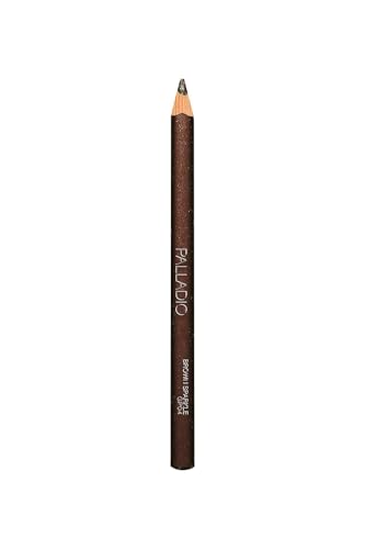 Palladio Glitter Eyeliner Pencil, Longlasting Creamy Cosmetic, Shimmer Eye Liner, Buttery Smooth Tip, Professional Makeup Glittery Pencil, Sharpenable, Brown Sparkle