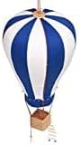Hanging Textile Hot Air Balloon Kid Room Decor Navy Blue & White Large