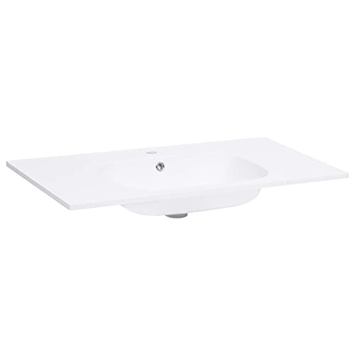 vidaXL Lavabo Encastré Vasque à Poser de Toilette Lave-Mains de Salle de Bain Lavabo de Salle d’Eau Maison Intérieur 605x460x105 mm SMC Blanc