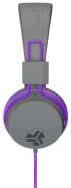 , JBuddies Studio, Kids Wired on-Ear Headphones, Bundle with USB-C Adapter, Volume limiting, Foldable, Grey/Purple thumbnail