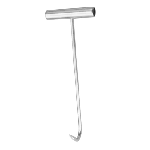 LIFKOME T- Metal Handheld Hook for Manhole Covers Lifting Tool for Rolling Doors Grate Lifter