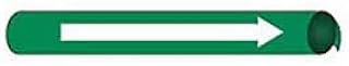 Pipe Marker - Precoiled and Strap-on - Direction Arrow, Green, For Pipe 1-1/8