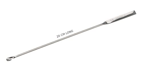 Labworld Stainless Steel Micro Wire Spatula Spoon double ended for chemistry Laboratory flat end type (6)