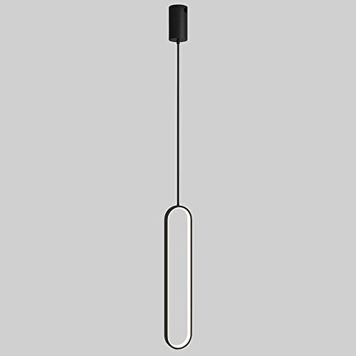 MONCEY Lámpara colgante ovalada de 18 W, lámpara colgante for mesita de noche, barra de bar, regulable, lámpara colgante de doble cabeza negra dorada for cocina, isla, sala de estar, cafetería (Color