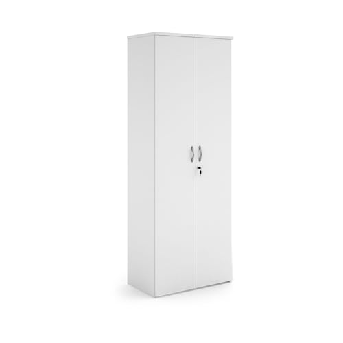 Image of Mr Office Universal double door cupboard 2140mm high with 5 shelves, White