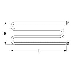 Bartscher ROMA/II Pizza Oven Heating Element Dimensions Diagram