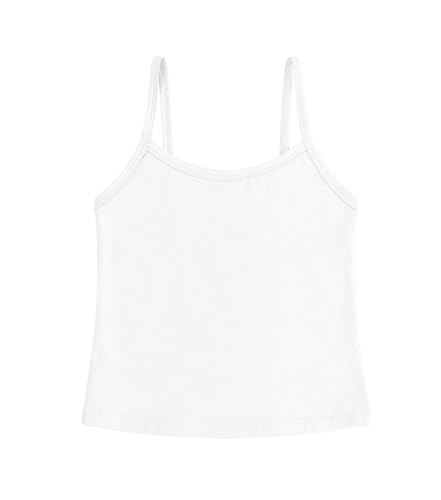 Image of QBK Girls Tank Tops Toddler Camisole Cotton Cami Spaghetti Strap Undershirts for Girls 2T-12Years