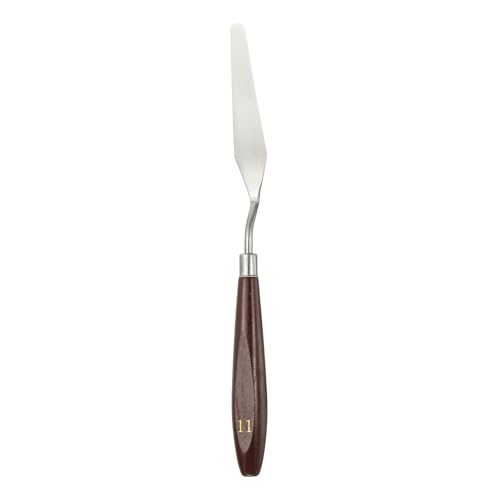 QUARKZMAN Coltello Da Pittura 3.31 X 0.71 Spatola In Acciaio Inox Attrezzi Per Pittura Con Manico In Legno Di Faggio Per Miscelare Stendere Acrilico Olio Tela Rosso/Argento