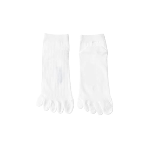 GSJNHY Calcetines de cinco dedos 10 pares de calcetines tobilleros cinco dedos for hombre, algodón, transpirables y absorbentes del sudor, for jóvenes, deportivos, punta corta, for estudiantes(White)