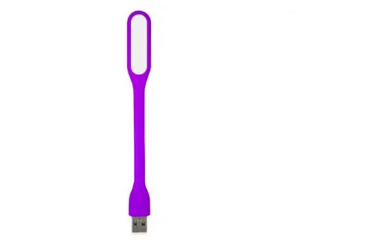 Eli online Lámpara de lectura LED mini USB flexible para ordenador portátil, banco de energía y portátil, luz nocturna con protección ocular, 10 colores a elegir (morado)