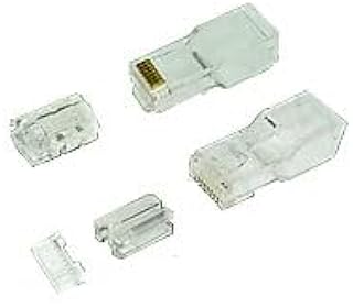 10Pcs PLUG MASTER P8-054-2-2-E 8P8C-F RJ45 CAT6A 50U GOLD PLATED 2 INSERTS LONG BODY WITH SR-6 24-26 AWG
