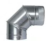 Estufa codo galvanizado rizado 90º de 200 cgs20090