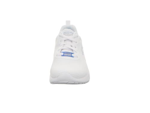 Skechers Skechers Women's Skech-AIR Dynamight Cozy TIME, White Knit Blue Trim, 5