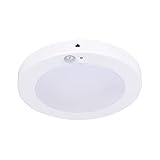 LIT-PaTH LED Flush Mount Ceiling Light, Closet Lighting Fixture with Motion Sensor and Dusk to Dawn, 10.5W, 800 Lumen, 6.2 Inch, Anti-Rust Galvanized Housing, White Finish 5000K 1-Pack