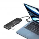 AXAGON HUE-F7A 7x USB 3.2 Gen 1 Aluminium Flat Hub, 30 cm USB-C-Kabel, Black - Image 3