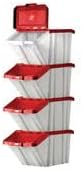 BARTON MF STORAGE BINS RED LIDS PK4