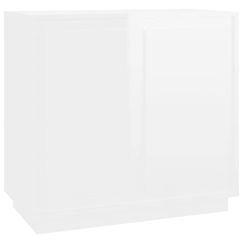 vidaXL Aparador de Madera contrachapada Blanco Brillante 80x34x75 cm