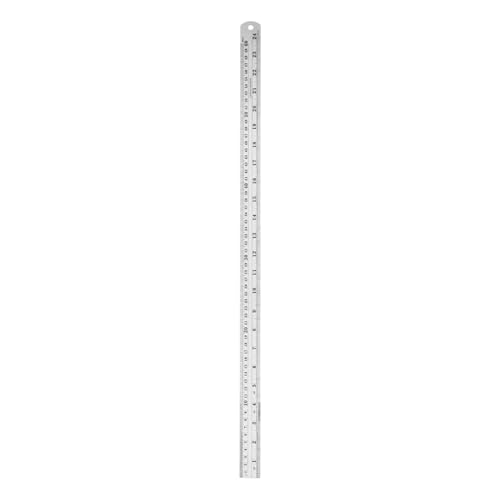 Image of sourcing map Stainless Steel Metal Ruler 60cm/24" Dual Scale Metric Inch Straight Edge Measuring Tool with Conversion Table (1-1/8")