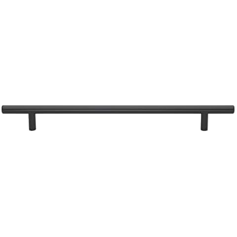 GlideRite Hardware 5012-228-MB-1 - Matte Black Solid Handle Bar Pull - 9" Center - 12" Long Cover