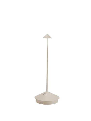 Zafferano, Pina Pro Lamp, Rechargeable Cordless Table Lamp with Touch Controls, Suitable for Interior and Outdoor, Dimmer, 2200-3000 K, Height 29 cm, Sand Colour