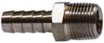 MIDLAND INDUSTRIES 32016SS Straight Adapter, 1/2-in Hose Barbed x 3/8-in MIP, Stainless Steel