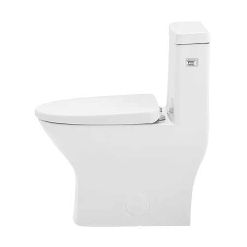 Inodoro de una pieza Rochefort, entrada lateral derecha de 10", capacidad de descarga de 1,28 galones por descarga, en blanco brillante miniatura 4