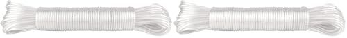 Idea Home Corde à Linge Cristal indéchirable de 20 m pour la Maison, Le Jardin et Le Camping – Corde à Linge Robuste en Polyester et revêtement Plastique, Blanc Transparent (Lot de 2)