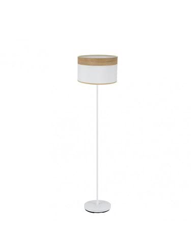 FABRILAMP Pie Salon Cloe 1xe27 Blanco/blanca-madera Clara 162x40x40 cm