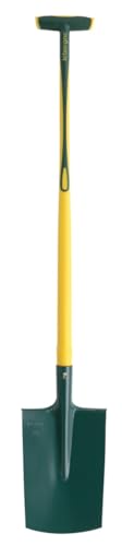 Leborgne, Bêche à rebord manche novagrip pomme 100 cm, Tête Acier Trempé, Bord Arrondi, Repose-Pieds, Douille robuste, Conseillées pour les sols légers ou peu collants, sans cailloux