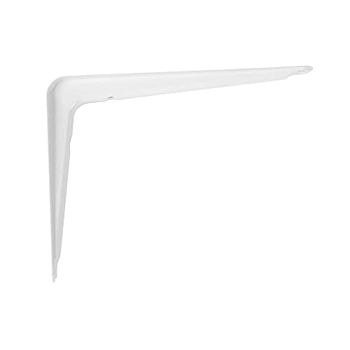 Amig - Palomilla para estanterías de pared - Escuadra metálica para baldas - Ángulo para estantes - Soporte estantería - Acero - Color Blanco - Medida: 200x150 mm - Peso máx. recomendado: 35 Kg