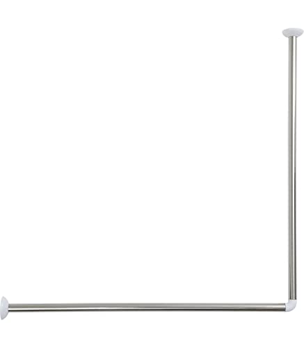 Tendance - Barre de Douche d'angle 80x80 cm Acier Inoxydable - Chrome - Salle de Bain - Hydro