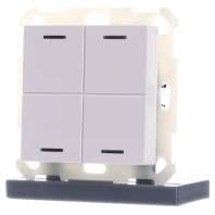 KNX Taster Light 55 4-fach, RGBW, mit Temperatursensor, Reinweiß glänzend, Neutral,