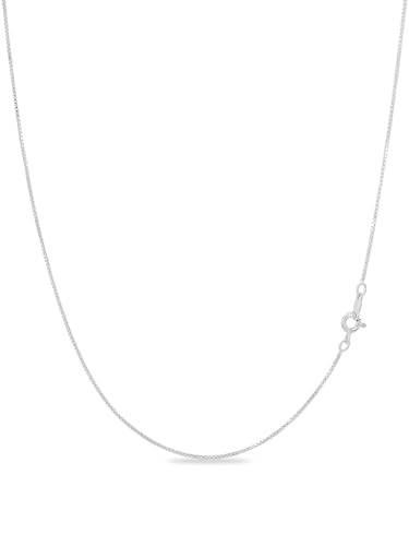 KEZEF 18k Gold Over Sterling Silver 1mm Box Chain Necklace Made in Italy | 925 Sterling Silver Necklace for Women | Rose Gold Chain for Women Men