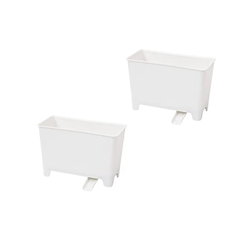 GLEAVI 2 piezas Cubo de Basura de Drenaje para Cocina Contenedor de Residuos de Plástico para Fregadero y Uso Hogar Color Blanco