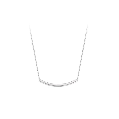 Collier en argent sterling S925 à maille tube carrée pour femme au luxe discret