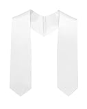 GradPlaza Kids Graduation Stole Sash 50'' Long Kindergarten Sash for Preschool White