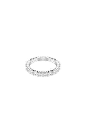 Swarovski Bague Matrix Vittore, discrète et sophistiquée, ligne de cristaux ronds blancs scintillants, taille ronde, design raffiné et lumineux, finition...