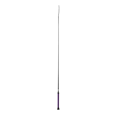 Weaver Livestock Basic Pig Show Whip Hog Livestock Whip with Braided Nylon Handle Leather Popper Lightweight Braided Shaft 36 Purple