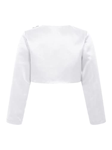 YiZYiF Kids Girls Long Sleeves Satin Bolero Shrug Flower Girl Dress Coat Jacket Party Cover up2
