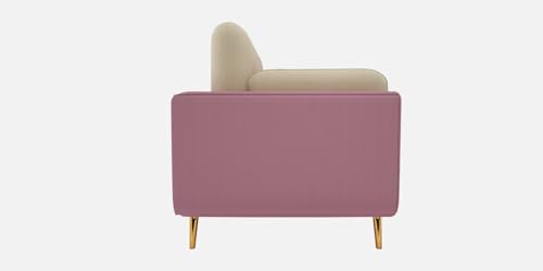 Image of Sixpine Luxury Dual Color Upholstery Sofa in Premium Velvet | Solid Wood Structure | Sturdy Golden Legs | High Density Foam | Extra Comfort for Modern Living Room (Pink & Beige, 3 Seater)