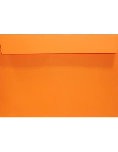 Netuno 100 sobres de papel naranja DIN C5, 162 x 229 mm, 120 g, diseño autoadhesivo, de colores, para bodas, cumpleaños, Navidad, bautizos, invitaciones