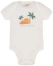 DeFacto Bisiklet Yaka Dinozor Baskılı Ribana Kısa Kollu Çıtçıtlı Body Erkek Bebek Yenidoğan - Görsel 1