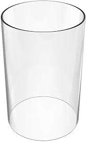 Cylindre en verre sans fond - Diamètre : 26 cm - Hauteur : 26 cm - Verre transparent soufflé à la bouche