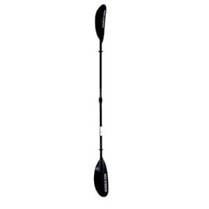 3s-sup No Stress Fiberglas Hybrid Kajakpaddel 4-teilig I Leichtes, schwimmfähiges Paddel I Verstellbare Länge 210-220 cm I Klickverschluss, Doppelklemme I Perfekt für Anfänger & Fortgeschrittene